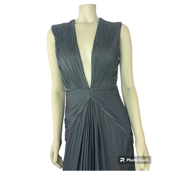 JOVANI PROM sexy gown, ruching at sides & bodice, open back  6543 gray Size 6 - Picture 4 of 14
